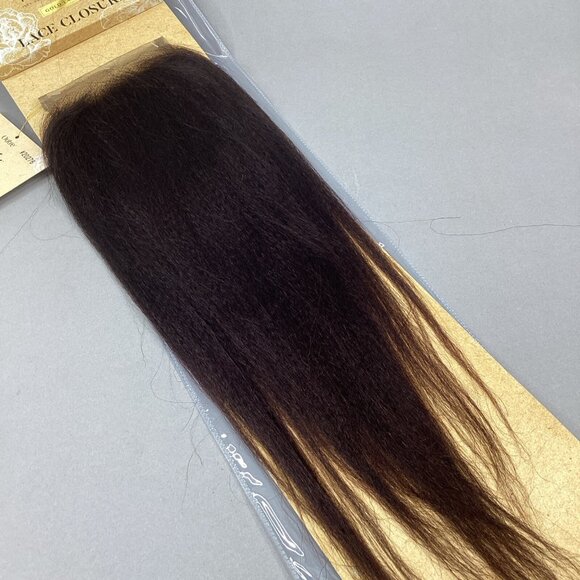 14” Blowout Relaxed Natural Brown 4x4 Free Part Lace Closure Unprocessed Human - Picture 2 of 6